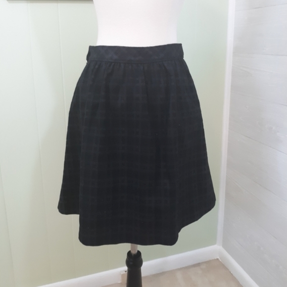 Tibi black plaid wool skirt sz 6 small *X - Picture 2 of 6